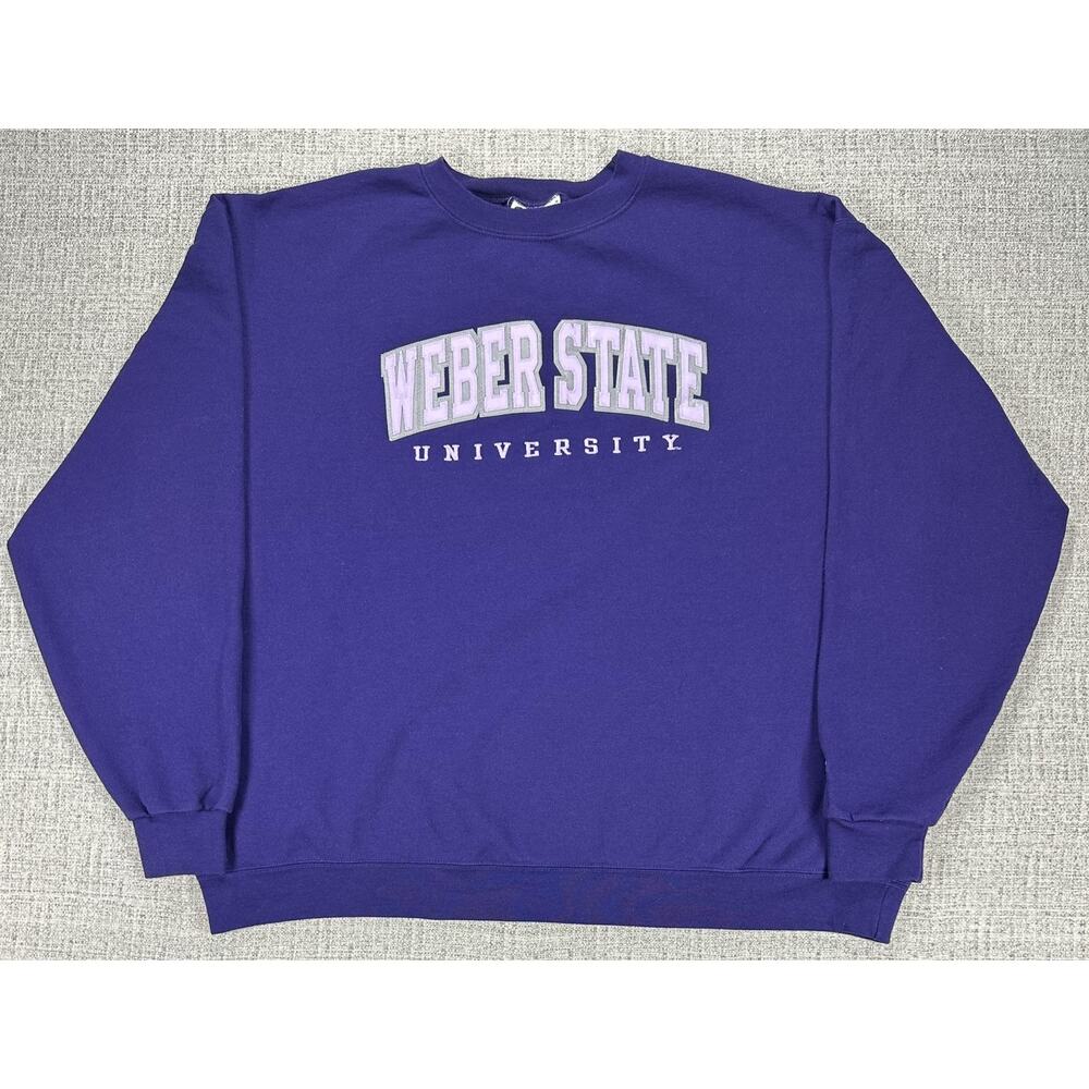 Weber State University Sweatshirt Mens 2XL Purple Champion Crewneck Pullover